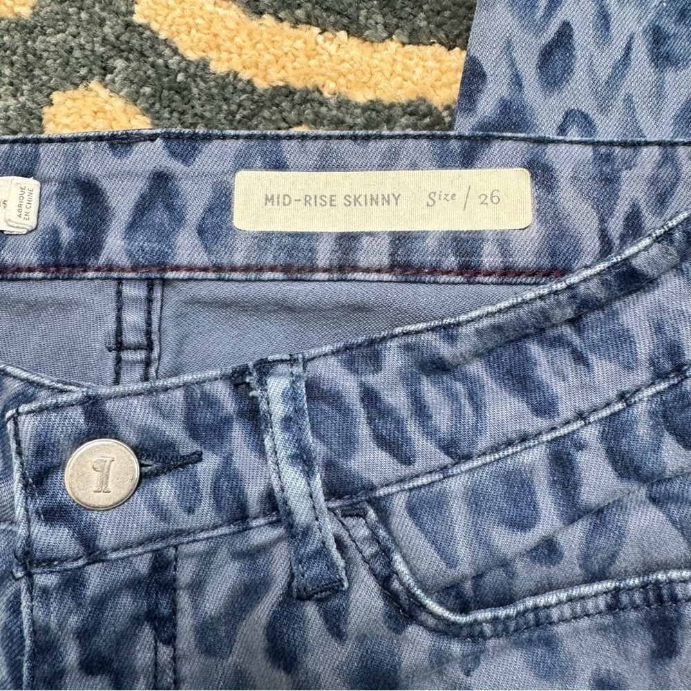 Pilcro and the Letterpress Blue Animal Print Skinny Jeans - Picture 3 of 9